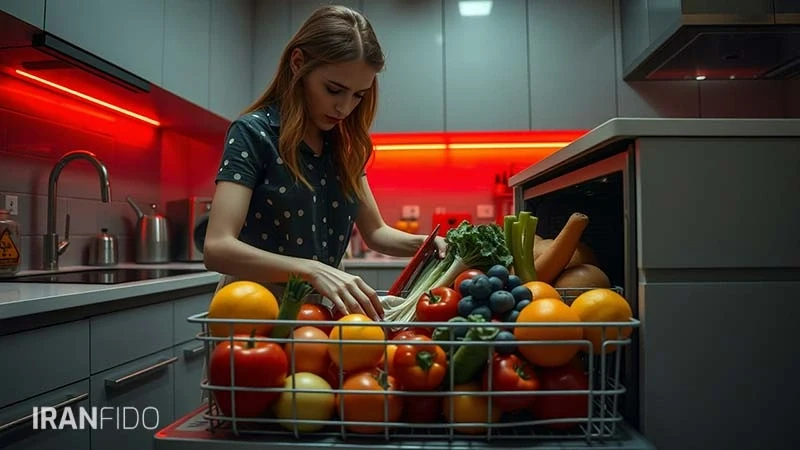 قرار دادن میوه و سبزیجات در ماشین ظرفشویی